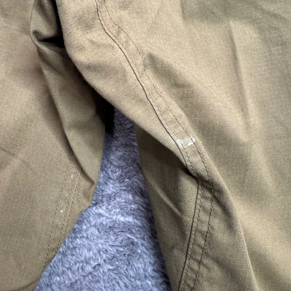 Uniqlo Heattech Lined Ripstop Pants Mens Medium Tan Brown Belted Cargo Trousers - Picture 3 of 8